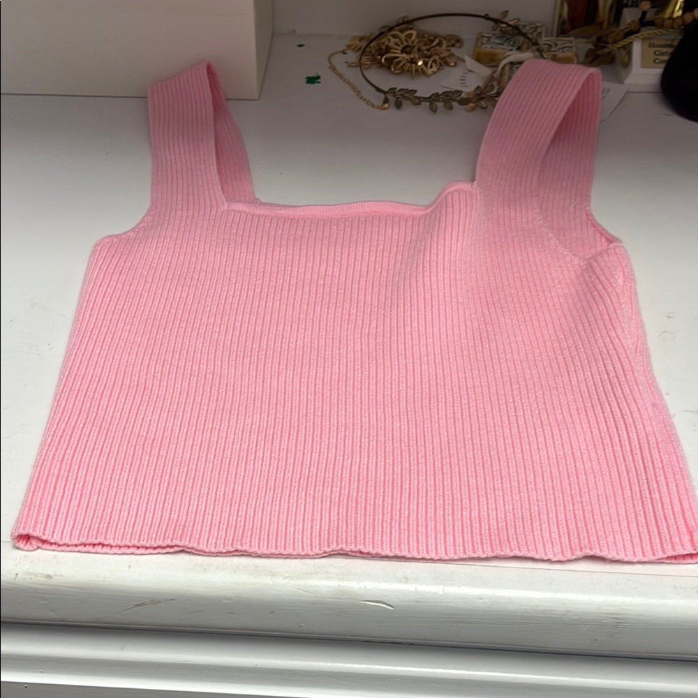 Pink Ribbed Women's Top